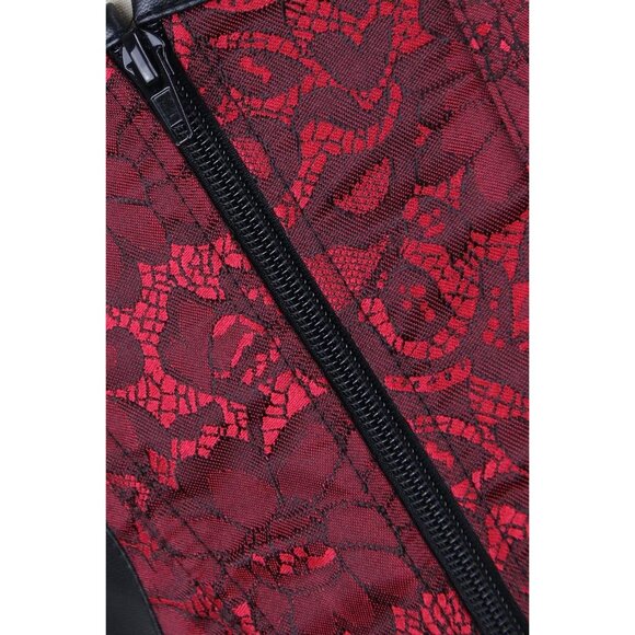 Women First Red Steampunk Vintage Spiral Steel Boned Corset Bustier - Picture 5 of 7